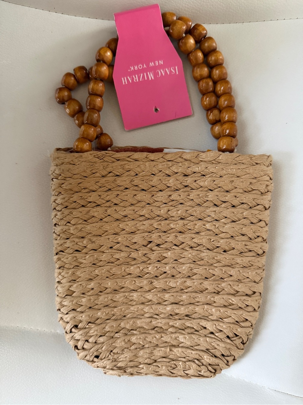 Isaac Mizrah Natural Straw small Hand bag